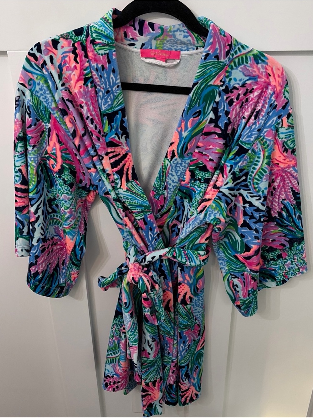 Women’s Floral Print One-Piece Kimono Robe in Multicolor-Velour